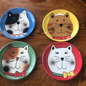 Department 56 cat collection 7” plates 4 collection pieces